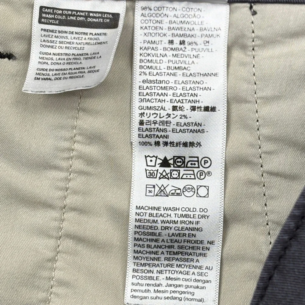 Levis XX Chino Shorts Mens 40 Black Relaxed Fit Stretch Cotton Twill Walk Pants
